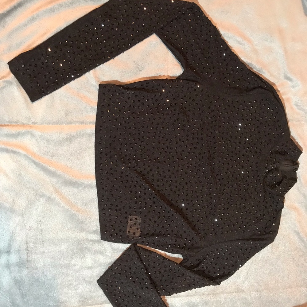 New mesh top with rhinestones